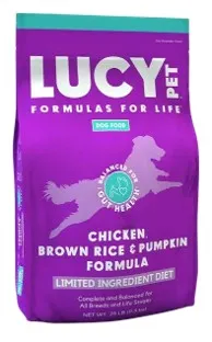 25lb Lucy Pet  Chicken, Brown Rice & Pumpkin LID for Dogs - Food
